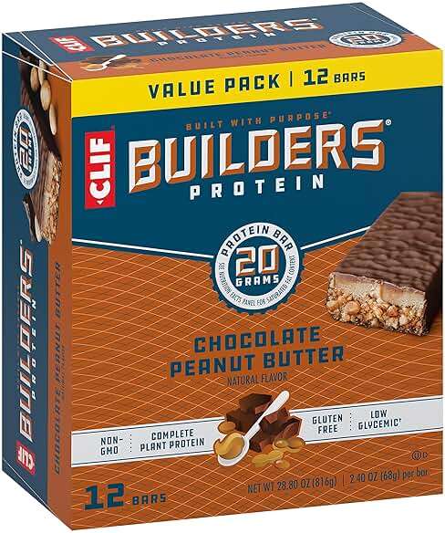 CLIF BUILDERS Protein Bars - Chocolatey Peanut Butter - 20g Plant Based Protein - Gluten Free - Non-GMO - Low Glycemic - No Artificial Sweeteners - 2.4 oz. (12 Pack) - Image 11