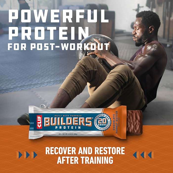CLIF BUILDERS Protein Bars - Chocolatey Peanut Butter - 20g Plant Based Protein - Gluten Free - Non-GMO - Low Glycemic - No Artificial Sweeteners - 2.4 oz. (12 Pack) - Image 6
