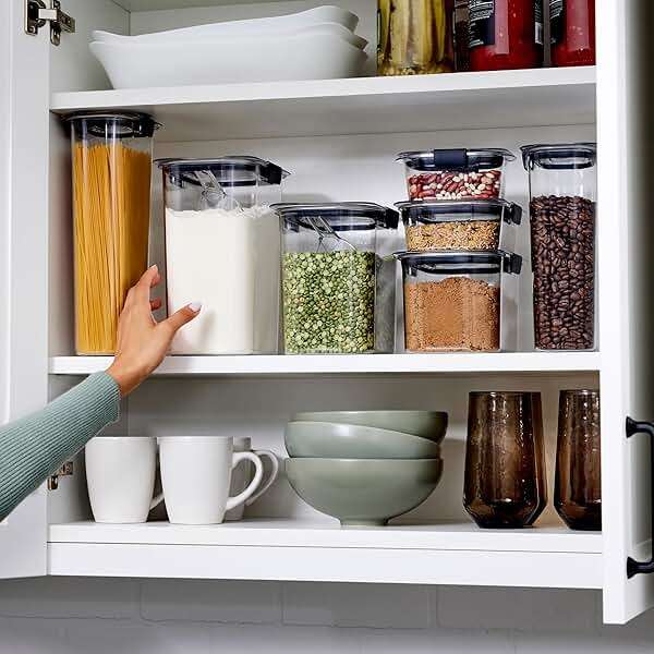 Rubbermaid Brilliance BPA-Free Food Storage Containers with Lids Airtight Kitchen and Pantry Organization Set Includes 3 Containers and Scoops Clear 16 cups - Image 11