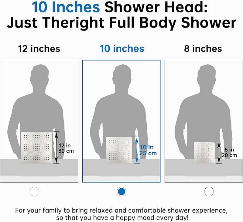 G-Promise All Metal 10 Inches Rainfall Shower Head with Handheld Spray Combo, 3 Settings Diverter, Adjustable Extension Arm with Lock Joints, 71 Inches Stainless Steel Hose (Brushed Nickel) - Image 8