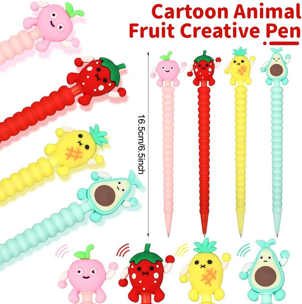 Chinco 24 Pieces Cute Mechanical Pencil with Fruit Erasers and Refills Pastel Colorful Fruit Pencils Bulk with Fun Toppers for Girls Kids Students School (0.7 mm) - Image 3