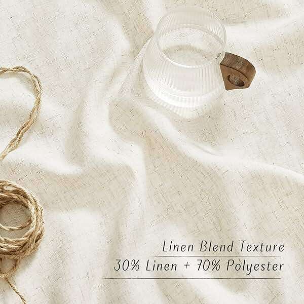 NICETOWN Natural Linen Curtains 84 inch Long 2 Panels Set, Grommet Top Thick Linen Burlap Semi Sheer Vertical Drapes Privacy Assured with Light Filtering for Bedroom/Living Room, W55 x L84 - Image 3