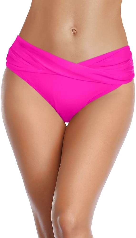 Tempt Me Women Twist Bikini Bottom Moderate High Cut Bathing Suit Bottoms Ruched Swimsuit Bottom - Image 3