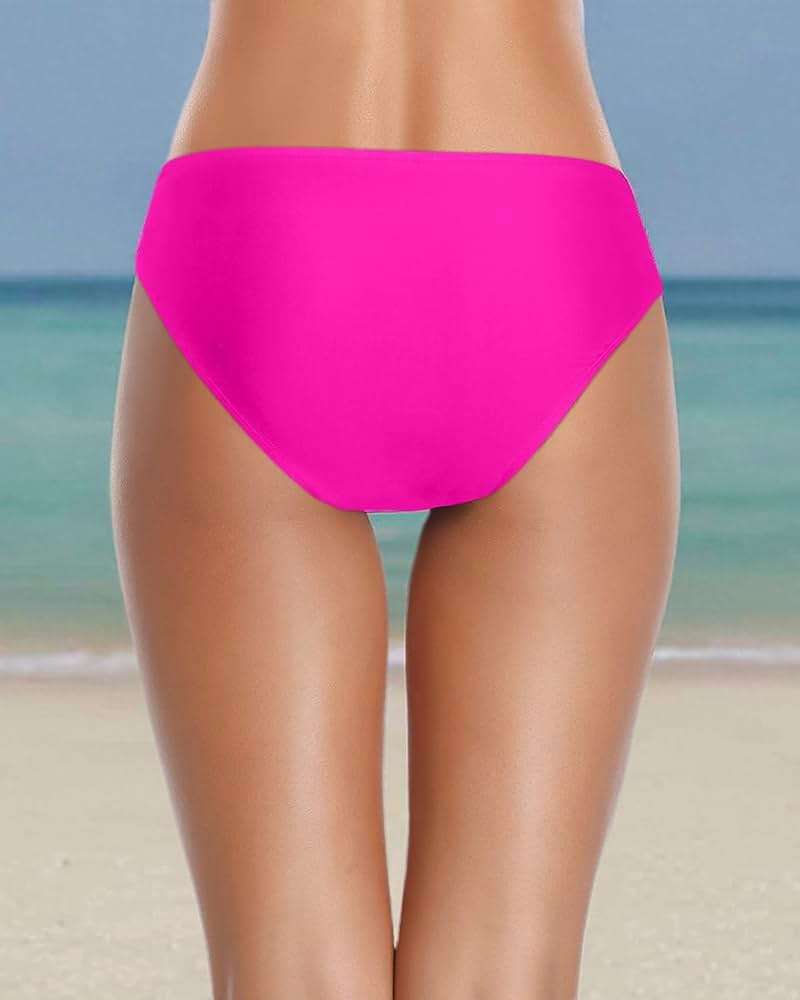 Tempt Me Women Twist Bikini Bottom Moderate High Cut Bathing Suit Bottoms Ruched Swimsuit Bottom - Image 6