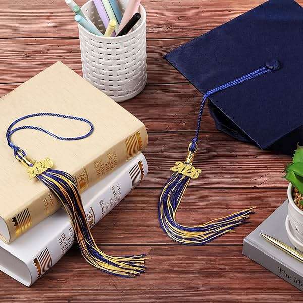 Juinte 20 Pcs 2026 Graduation Tassels Blue and Gold Class of 2026 Graduation Cap Tassels Charm Grad Cap Decorations Accessories for School Ceremony Party Activities - Image 6