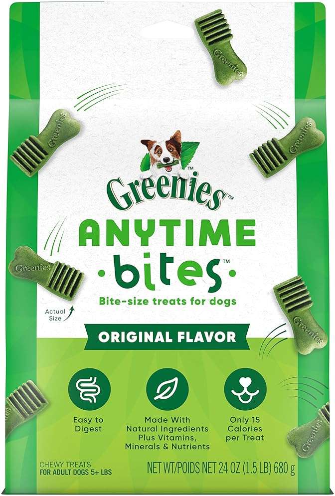 Greenies Anytime Bites Dog Treats, Original Flavor, Dog Training Treats, 24 oz. Bag - Image 1