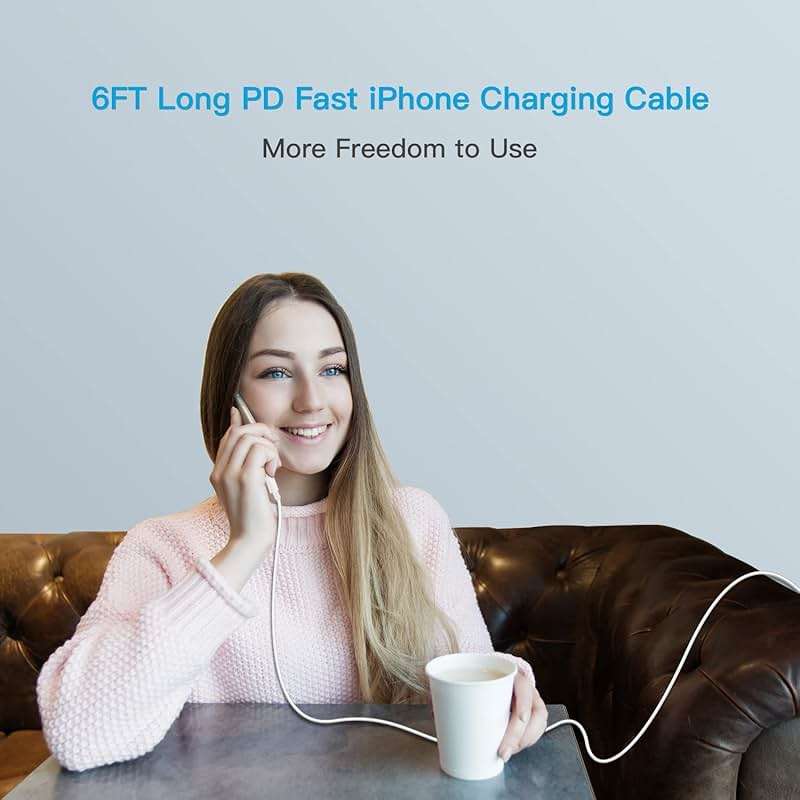 Mitesbony USB C to Lightning Cable [MFi Certified] 3Pack 6FT iPhone Charger Cord Power Delivery Type C Fast Charging Cord Compatible with iPhone 14 13 12 11 Pro Max XS Max XR X 8 iPad,White - Image 7