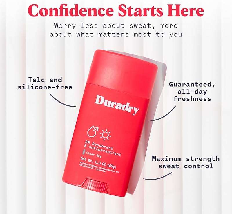 Duradry Clinical-Strength Antiperspirant Deodorant for Women and Men – Clean Formula with Natural Ingredients for Odor and Excessive Sweat Protection – Clear Sky (Crisp Pear + Vanilla) - Image 4