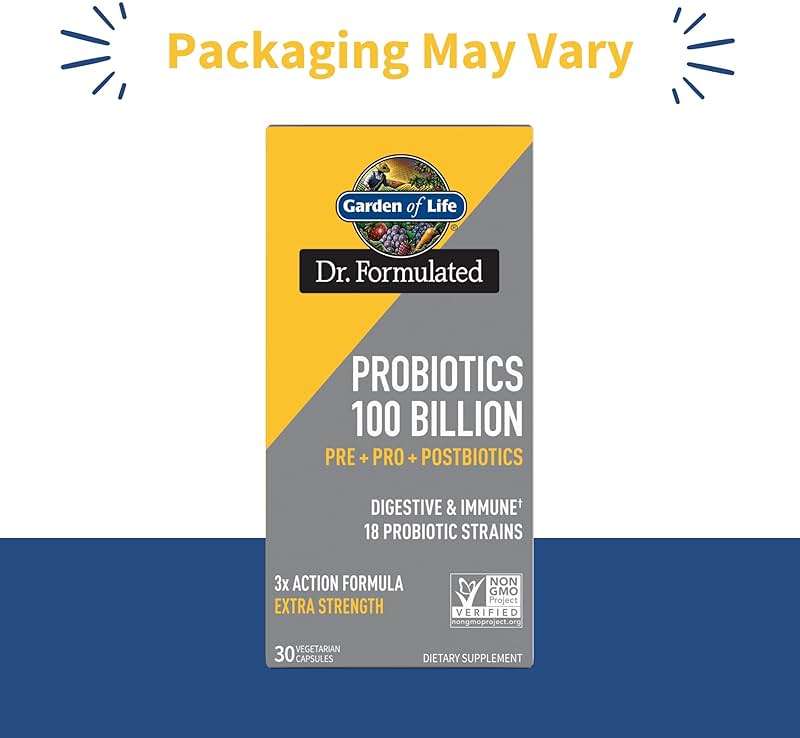 Garden of Life Dr. Formulated Pre, Post & Probiotics 100 Billion CFU Once Daily 3-in-1 Complete Probiotics, Prebiotics & Postbiotics Supplement for Women and Men – Extra Strength, 30 Day Supply - Image 2
