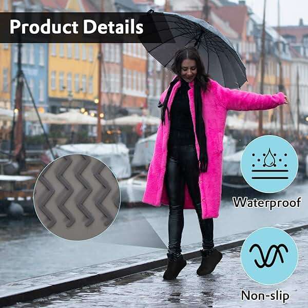 3 Pairs Silicone Shoes Covers Rain Waterproof Reusable Boots Cover Non Slip Overshoes Unisex Protector Indoor Multi Use Black White Gray, Fits up to 6. 5-11. 5 Us Men and 6. 5-12 Us Women Size(Large) - Image 3