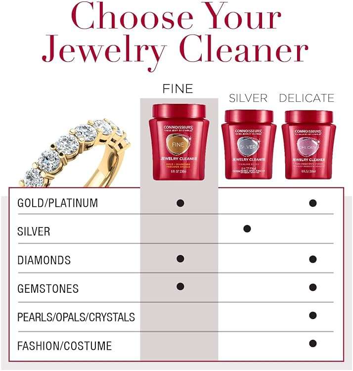 CONNOISSEURS Premium Edition Jewelry Cleaner, Value Size 9.6oz - Pick from Fine, Silver or Delicate Jewelry Cleaner - Image 2