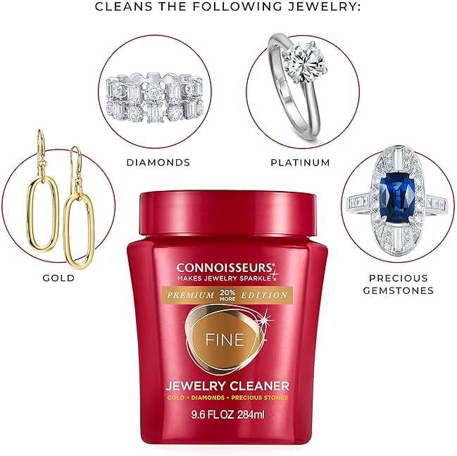 CONNOISSEURS Premium Edition Jewelry Cleaner, Value Size 9.6oz - Pick from Fine, Silver or Delicate Jewelry Cleaner - Image 8