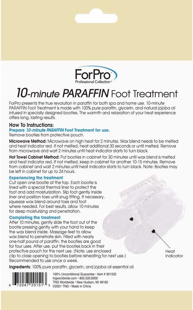 ForPro Professional Collection 10-Minute Paraffin Foot Treatment, Spa and Home Treatment Booties, Fragrance Free, One-Pair - Image 2