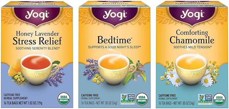 Yogi Tea Relaxation & Stress Relief Variety Pack – 16 Bags per Pack (3 Packs) - Relaxing Sampler - Includes Honey Lavender, Bedtime & Comforting Chamomile - Image 1