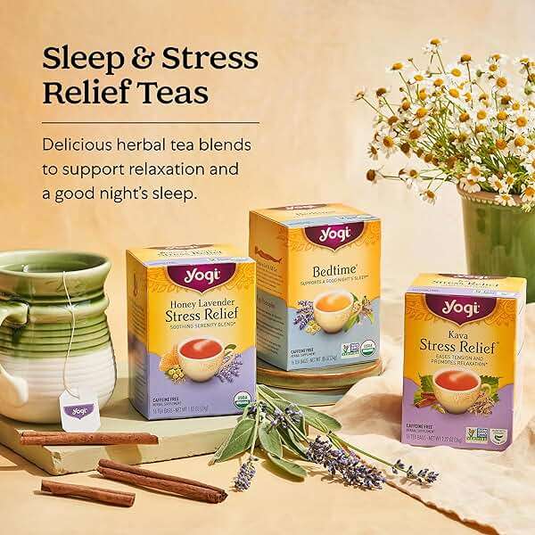 Yogi Tea Relaxation & Stress Relief Variety Pack – 16 Bags per Pack (3 Packs) - Relaxing Sampler - Includes Honey Lavender, Bedtime & Comforting Chamomile - Image 5