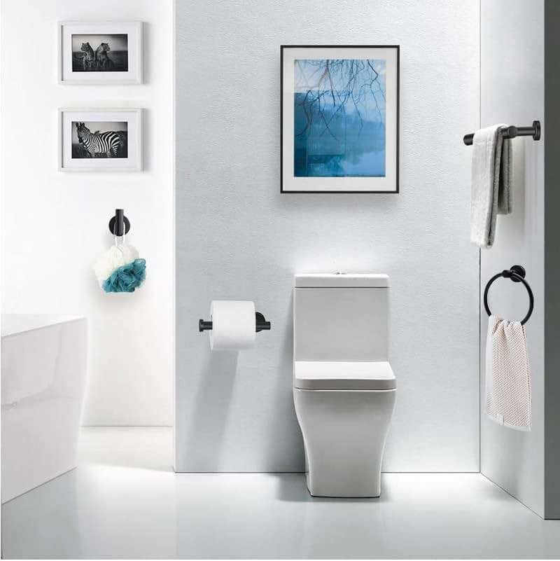 10pcs Bathroom Hardware Set, Including 16" Hand Towel Bars, Toilet Paper Holders, Towel Rings, Robe Towel Hooks - Image 2