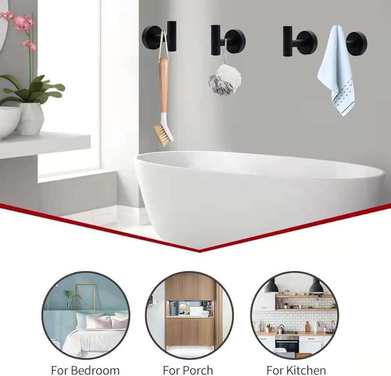 10pcs Bathroom Hardware Set, Including 16" Hand Towel Bars, Toilet Paper Holders, Towel Rings, Robe Towel Hooks - Image 7
