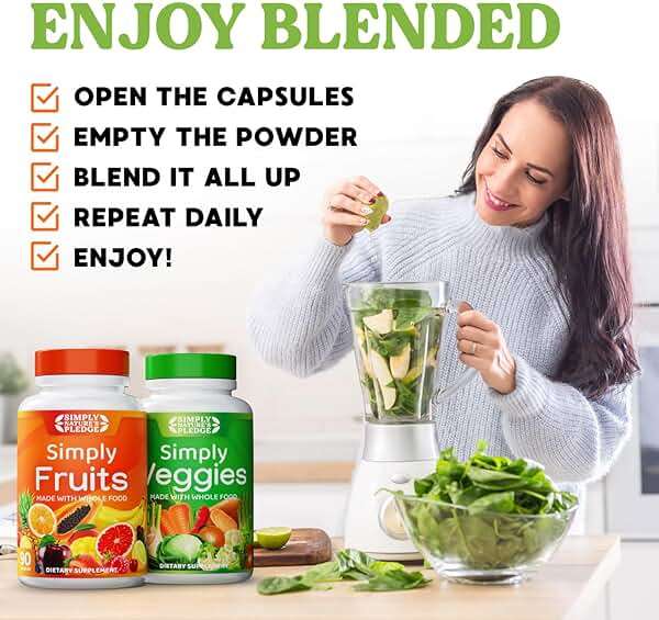 Simply Nature's Pledge - Packed with Over 40 Different Fruits & Vegetables - Made with Whole Food Superfoods - with High Beta Carotene – 100% Soy Free - 90 Count (Pack of 2) - Image 8