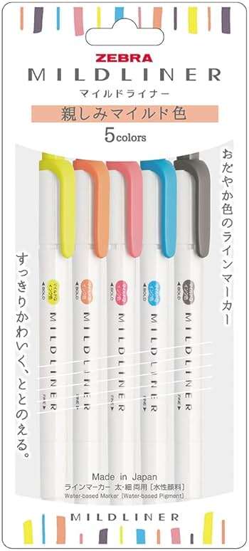 ZEBRA WKT7-N-5C-N Highlighter, Mild Friendly Color, N5 Colors - Image 1