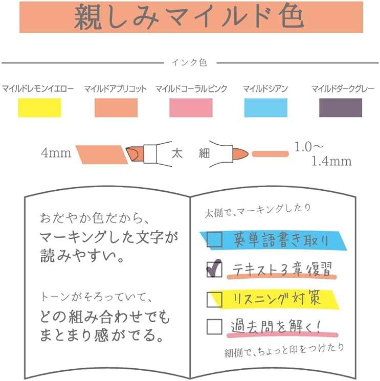 ZEBRA WKT7-N-5C-N Highlighter, Mild Friendly Color, N5 Colors - Image 3