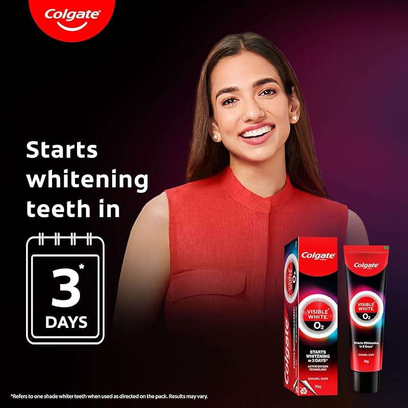 Colgate Visible White O2, Teeth Whitening Toothpaste (50g/1.7oz) - Image 3
