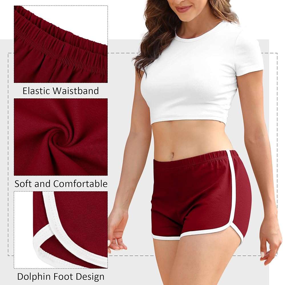 Apoway 6 Packs Dance Shorts Women Cotton Waistband Summer Sports Yoga Shorts for Women - Image 3