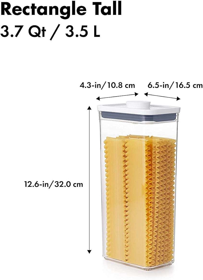 OXO Good Grips POP Container - Airtight Food Storage - 3.7 Qt Rectangle (Set of 4) for Cereal and More - Image 2