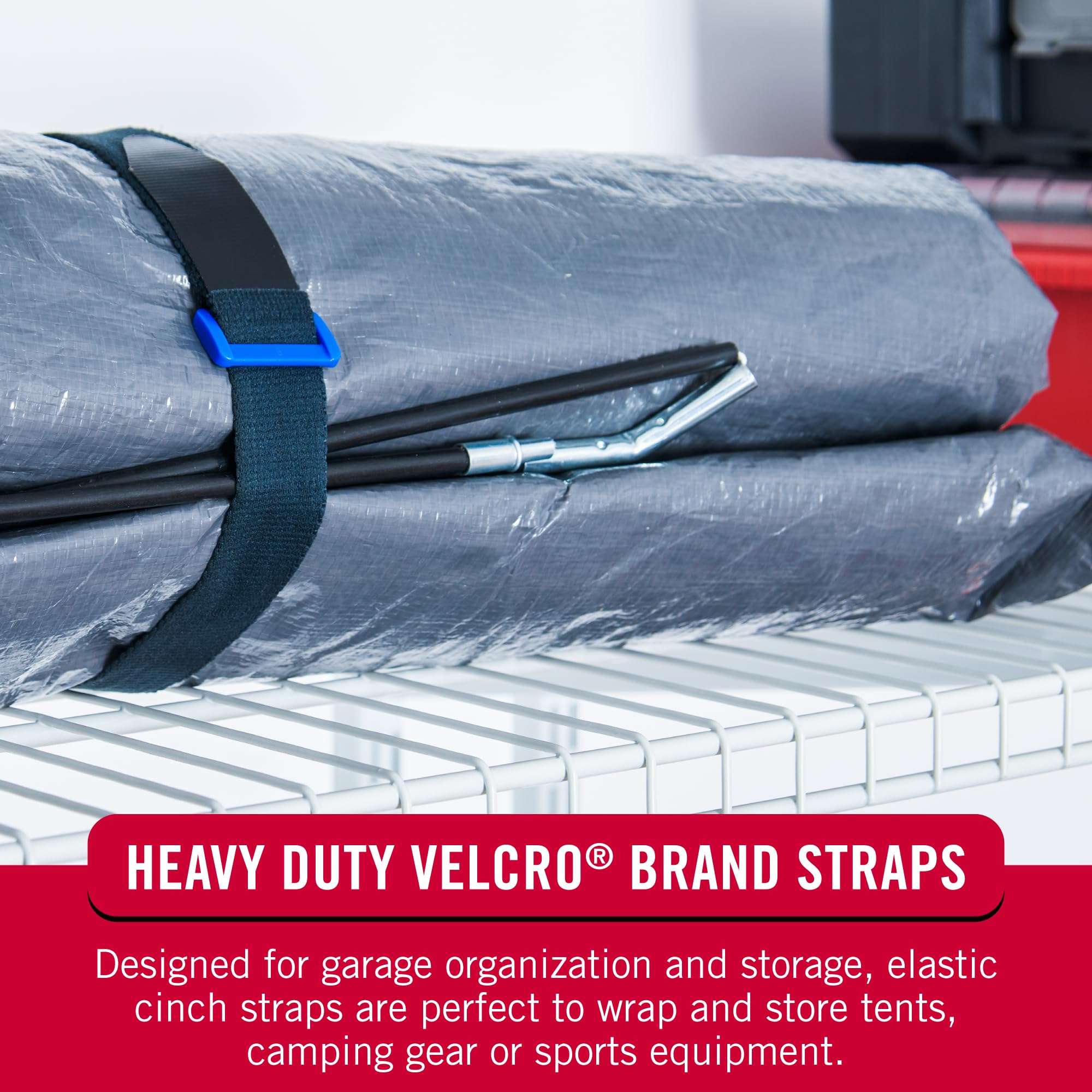 VELCRO Brand 30 Inch Elastic Straps 4 Pack, Use as Yoga Mat Straps, Fasten Outdoor Umbrellas, Wood, Tarps, Blankets, Poles and More, Stretchable and Adjustable for a Snug Fit - Image 7
