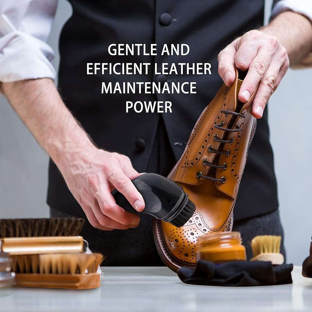 Electric Shoe Cleaner Brush, Electric Shoe Polisher Brush Shoe Shiner Dust Cleaner Portable USB Leather Cleaner Care Kit for Leather Shoes Sneaker - Image 2