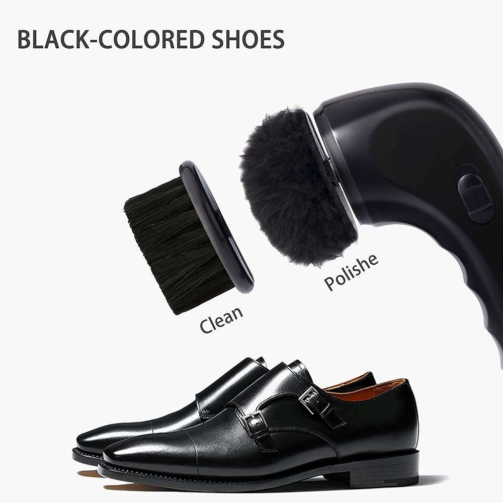 Electric Shoe Cleaner Brush, Electric Shoe Polisher Brush Shoe Shiner Dust Cleaner Portable USB Leather Cleaner Care Kit for Leather Shoes Sneaker - Image 3