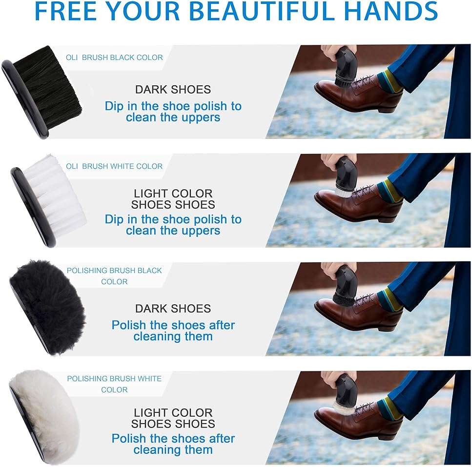 Electric Shoe Cleaner Brush, Electric Shoe Polisher Brush Shoe Shiner Dust Cleaner Portable USB Leather Cleaner Care Kit for Leather Shoes Sneaker - Image 5
