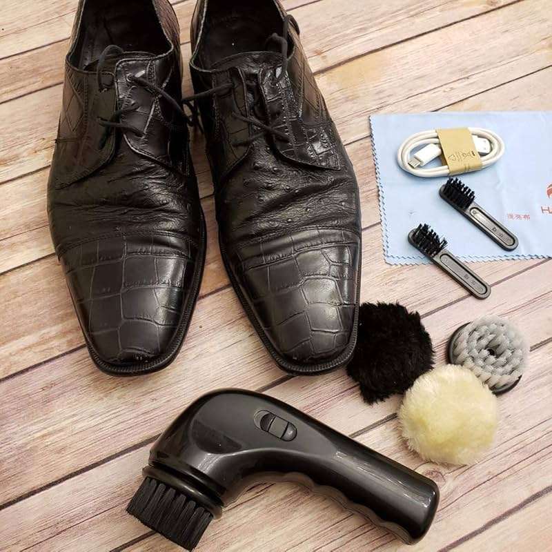 Electric Shoe Cleaner Brush, Electric Shoe Polisher Brush Shoe Shiner Dust Cleaner Portable USB Leather Cleaner Care Kit for Leather Shoes Sneaker - Image 7