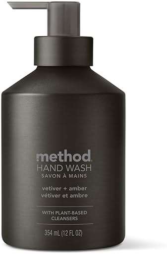 Method Gel Hand Soap, Vetiver + Amber, Reusable Black Aluminum Bottle, 12 oz (Pack of 3) - Image 1