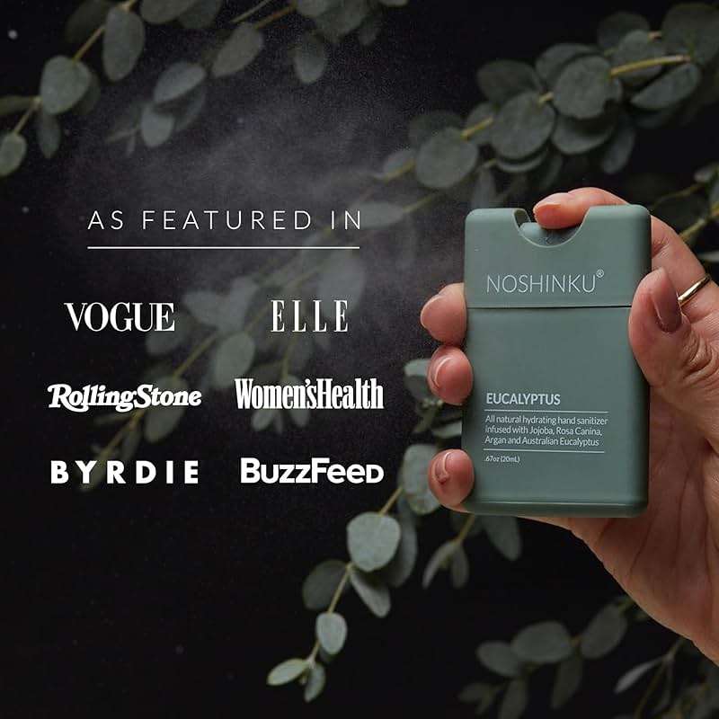 Noshinku Eucalyptus Pocket Hand Sanitizer Refill Kit: Refill Pouch + Sprayer Bundle | Organic Antibacterial Sanitizing Mist with Moisturizing Oils | FDA Registered | 70% Sugarcane Derived Alcohol - Image 4