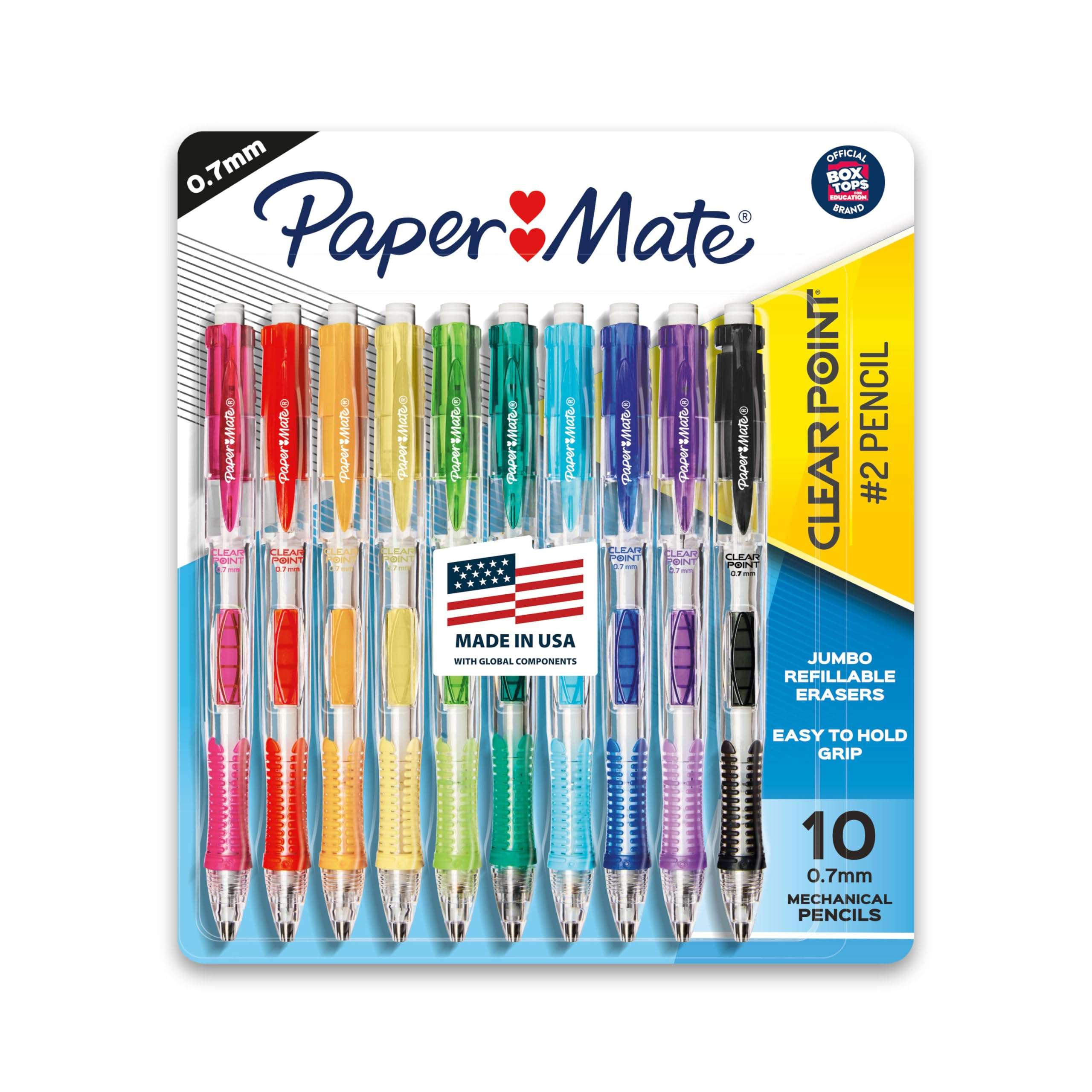 Paper Mate Clearpoint Mechanical Pencils, 0.7mm HB #2 Pencil Lead, 2 Pencils, Assorted Fashion Barrel Colors, 10 Count - Back to School Essentials, Note-Taking, Teacher Supplies - Image 1