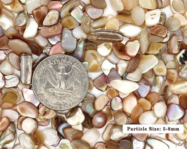 Small Mini Natural Crushed Mother of Pearl Shells for Weddings Vase Filler Home Décor, and Crafts 32 oz (2 lb), Colorful - Image 2