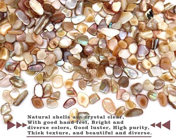 Small Mini Natural Crushed Mother of Pearl Shells for Weddings Vase Filler Home Décor, and Crafts 32 oz (2 lb), Colorful - Image 3