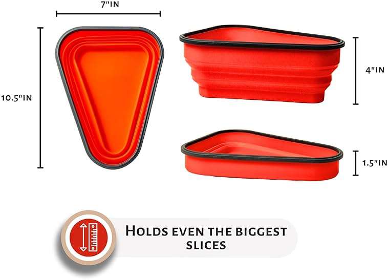 The Perfect Pizza Pack™ - Reusable Pizza Storage Container with 5 Microwavable Serving Trays - BPA-Free Adjustable Pizza Slice Container to Organize & Save Space, Red - Image 3