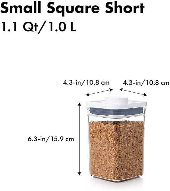 OXO Good Grips POP Container - Airtight Food Storage - 1.1 Qt Square (Set of 4) for Brown Sugar and More - Image 2