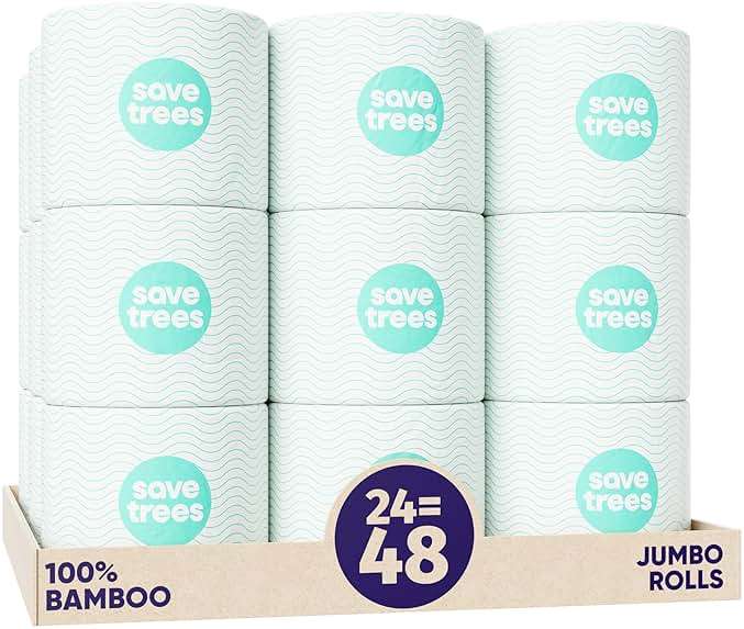 Save Trees Bamboo Toilet Paper -24 Rolls Of Septic Safe Organic Toilet Paper 3-ply, 300 Sheets Per Roll - PFAs Free, FSC Certified, Plastic & Chemical Free - For Home, Boat & RV Use - Image 2