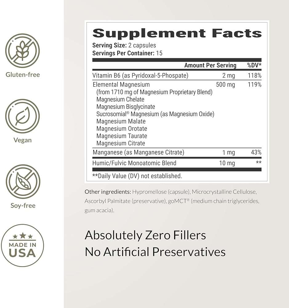 BIOptimizers Magnesium Breakthrough Supplement with 500mg - 7 Forms of Magnesium: Glycinate, Malate, Citrate, and More - Natural Support for Sleep and Cognitive Function -30 Capsules- Calming Vitamins - Image 3