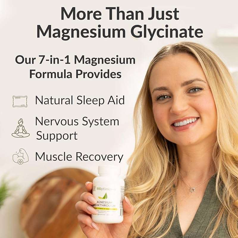 BIOptimizers Magnesium Breakthrough Supplement with 500mg - 7 Forms of Magnesium: Glycinate, Malate, Citrate, and More - Natural Support for Sleep and Cognitive Function -30 Capsules- Calming Vitamins - Image 9