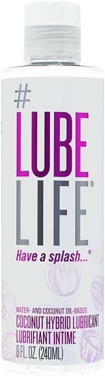 LUBELIFE Coconut Hybrid Lube –Water & Coconut Oil Personal Lubricant – Smooth, Skin-Safe Formula with Easy Clean for Privacy & Toys, 8 Fl Oz - Image 1