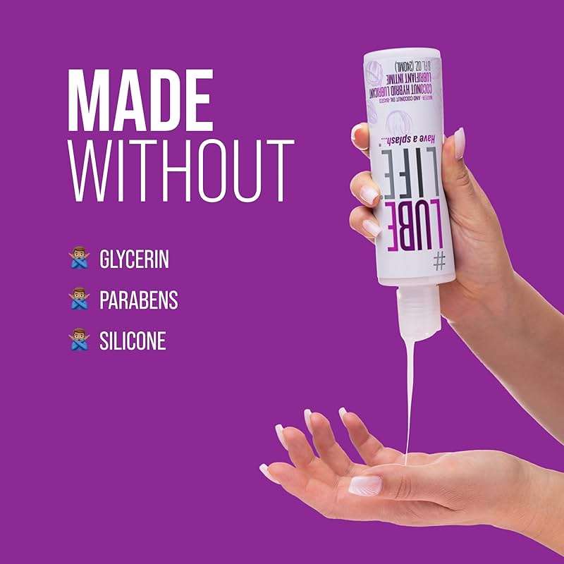 LUBELIFE Coconut Hybrid Lube –Water & Coconut Oil Personal Lubricant – Smooth, Skin-Safe Formula with Easy Clean for Privacy & Toys, 8 Fl Oz - Image 5