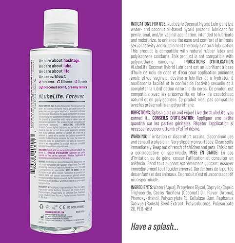 LUBELIFE Coconut Hybrid Lube –Water & Coconut Oil Personal Lubricant – Smooth, Skin-Safe Formula with Easy Clean for Privacy & Toys, 8 Fl Oz - Image 7