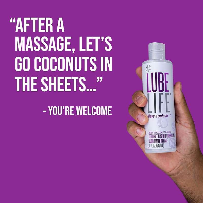 LUBELIFE Coconut Hybrid Lube –Water & Coconut Oil Personal Lubricant – Smooth, Skin-Safe Formula with Easy Clean for Privacy & Toys, 8 Fl Oz - Image 8