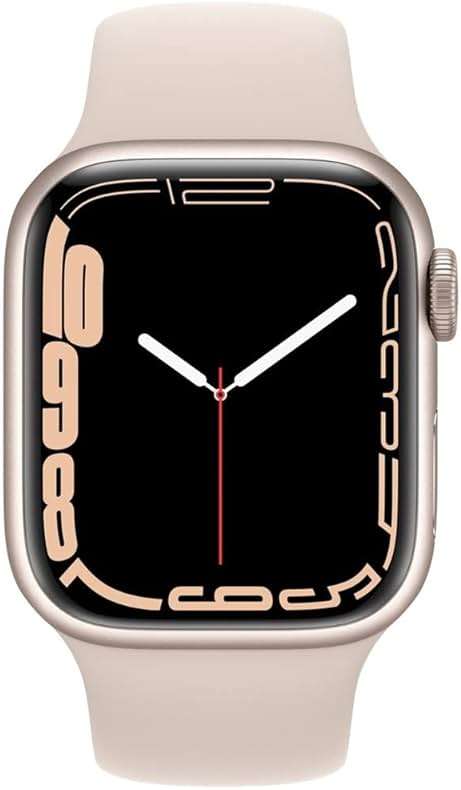 Apple Watch Series 7 (GPS + Cellular, 45 MM) Starlight Aluminum Case with Starlight Sport Band (Renewed) - Image 2