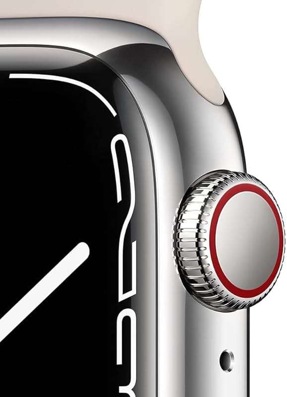 Apple Watch Series 7 (GPS + Cellular, 45 MM) Starlight Aluminum Case with Starlight Sport Band (Renewed) - Image 3