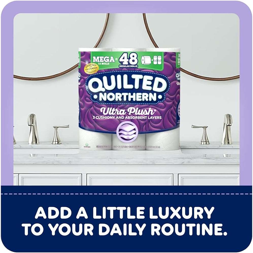 Quilted Northern Ultra Plush Toilet Paper, 32 Mega Rolls = 128 Regular Rolls, 3-Ply Bath Tissue (Packaging May Vary), 8 Count (Pack of 4) - Image 6