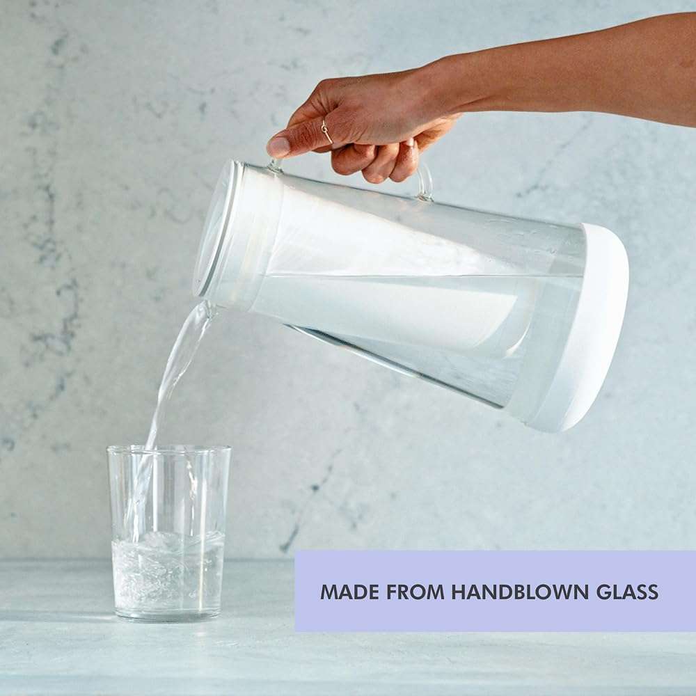 LifeStraw Home — Water Filter Pitcher, 7-Cup, White, Glass with Silicone Base, BPA Free Designed for Everyday Protection Against Bacteria, Parasites, Microplastics, Lead, Mercury - Image 3